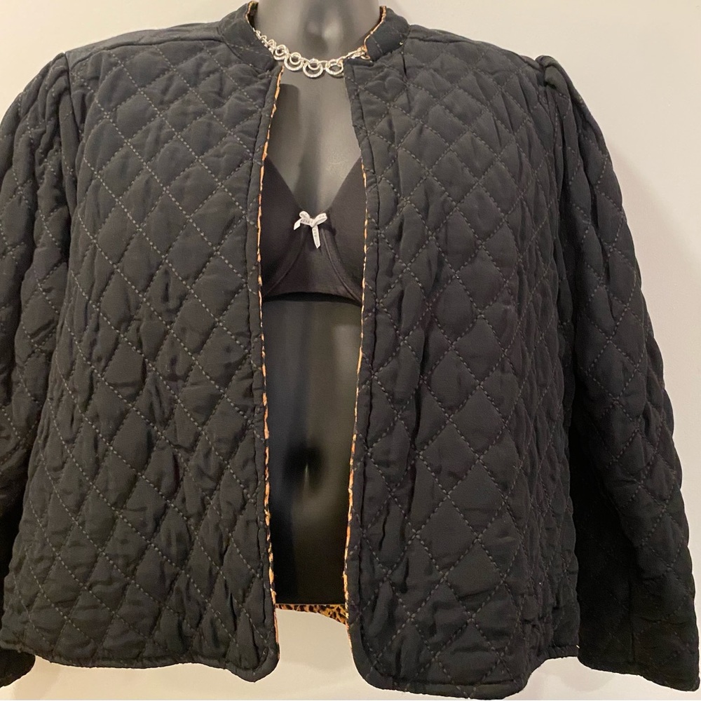 Reversible blazer jacket ; one color black ; one color leopard; never worn ;